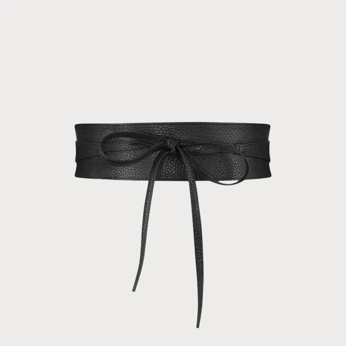 Ceinture obi large noire en cuir PU avec nœud décoratif de la marque Ceintura pour accessoiriser une robe