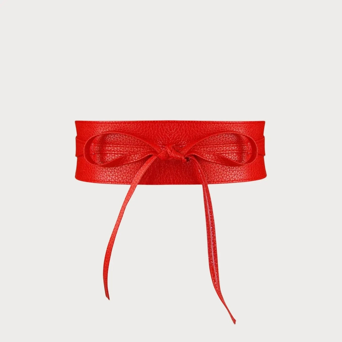Ceinture large Ceintura style obi en similicuir rouge avec un nœud décoratif pour femme