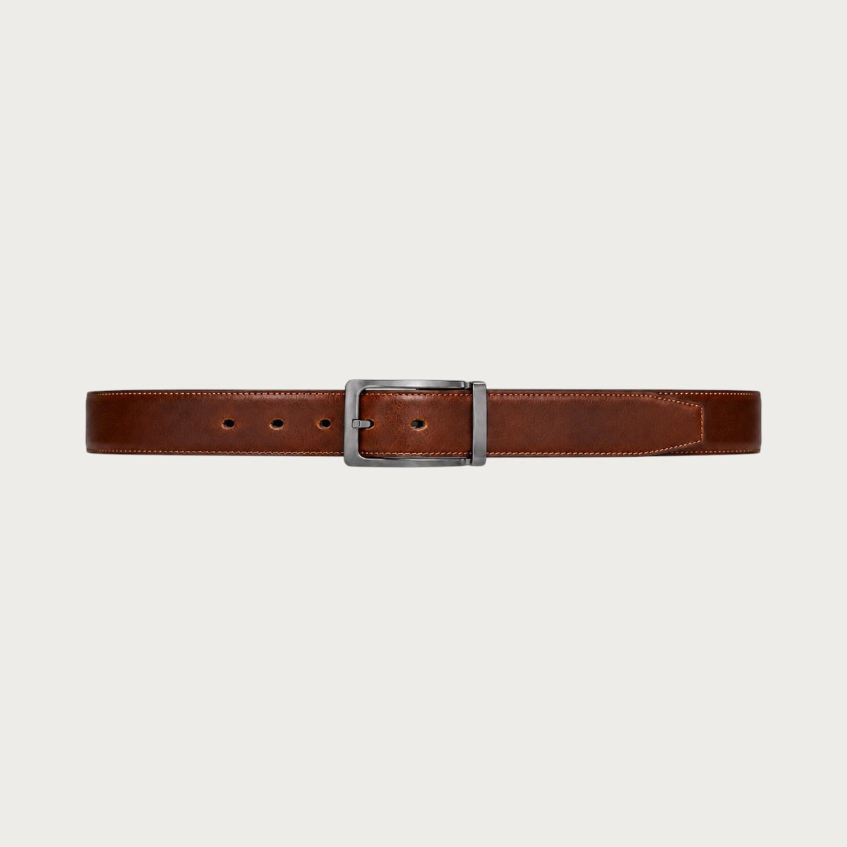 Ceinture réversible Ceintura Renzo en cuir cognac avec boucle rotative brossée pour homme
