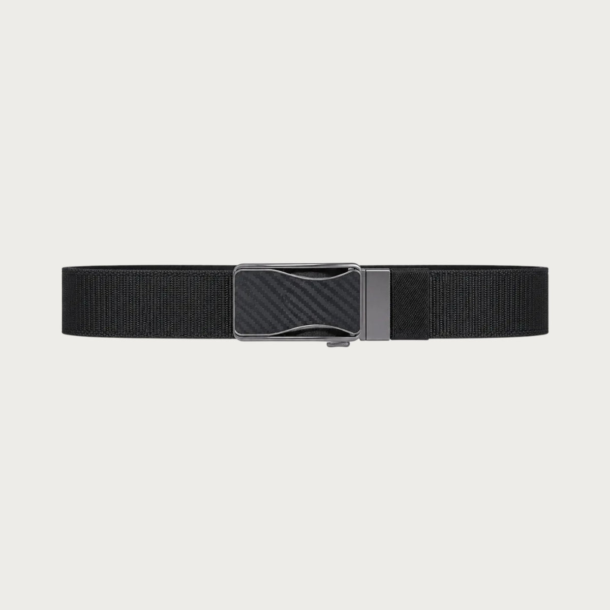 Ceinture réversible Ceintura en toile noire avec boucle plaque pivotante mate pour homme