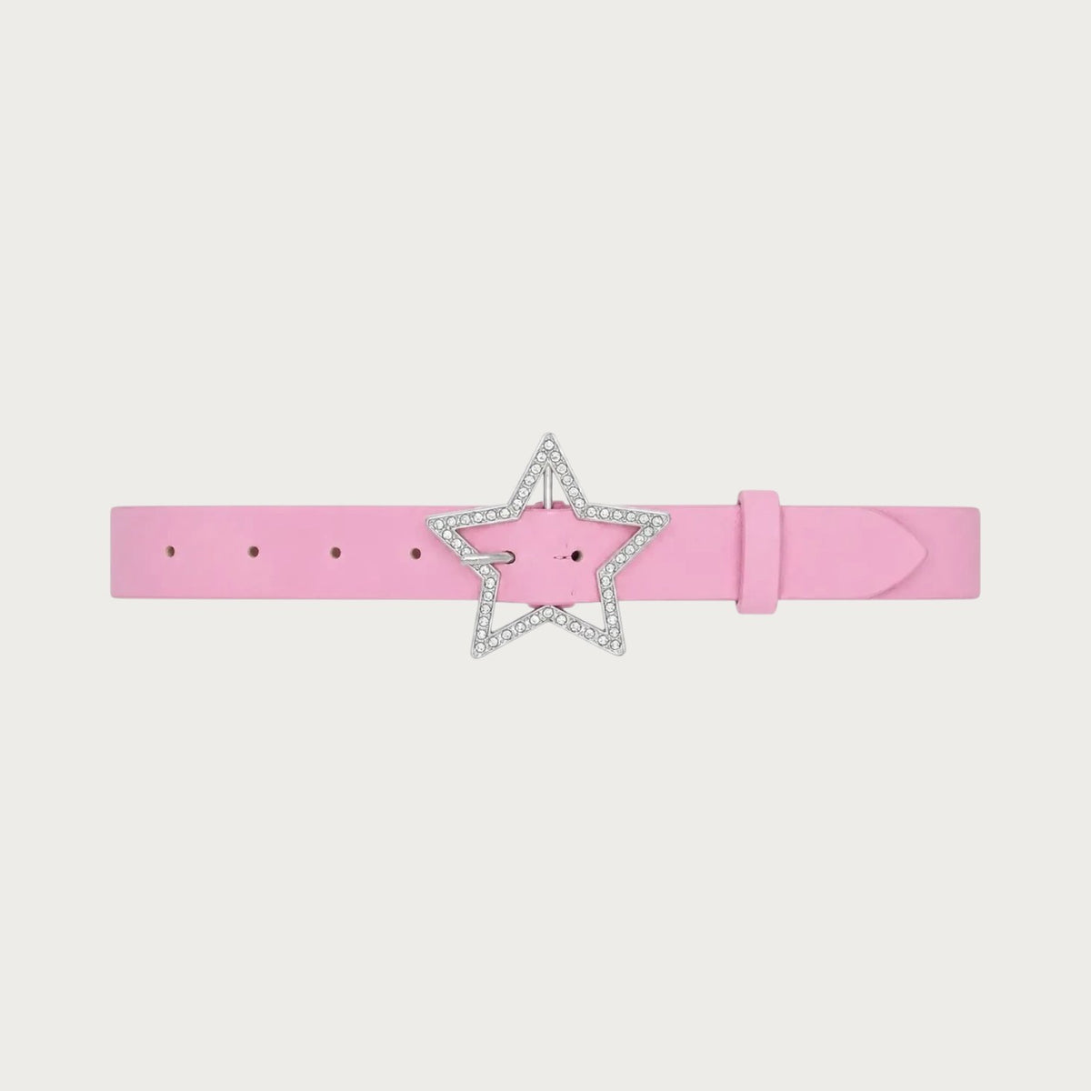 Ceintura ceinture rose en similicuir style Y2K avec une boucle en forme d'étoile scintillante ornée de strass