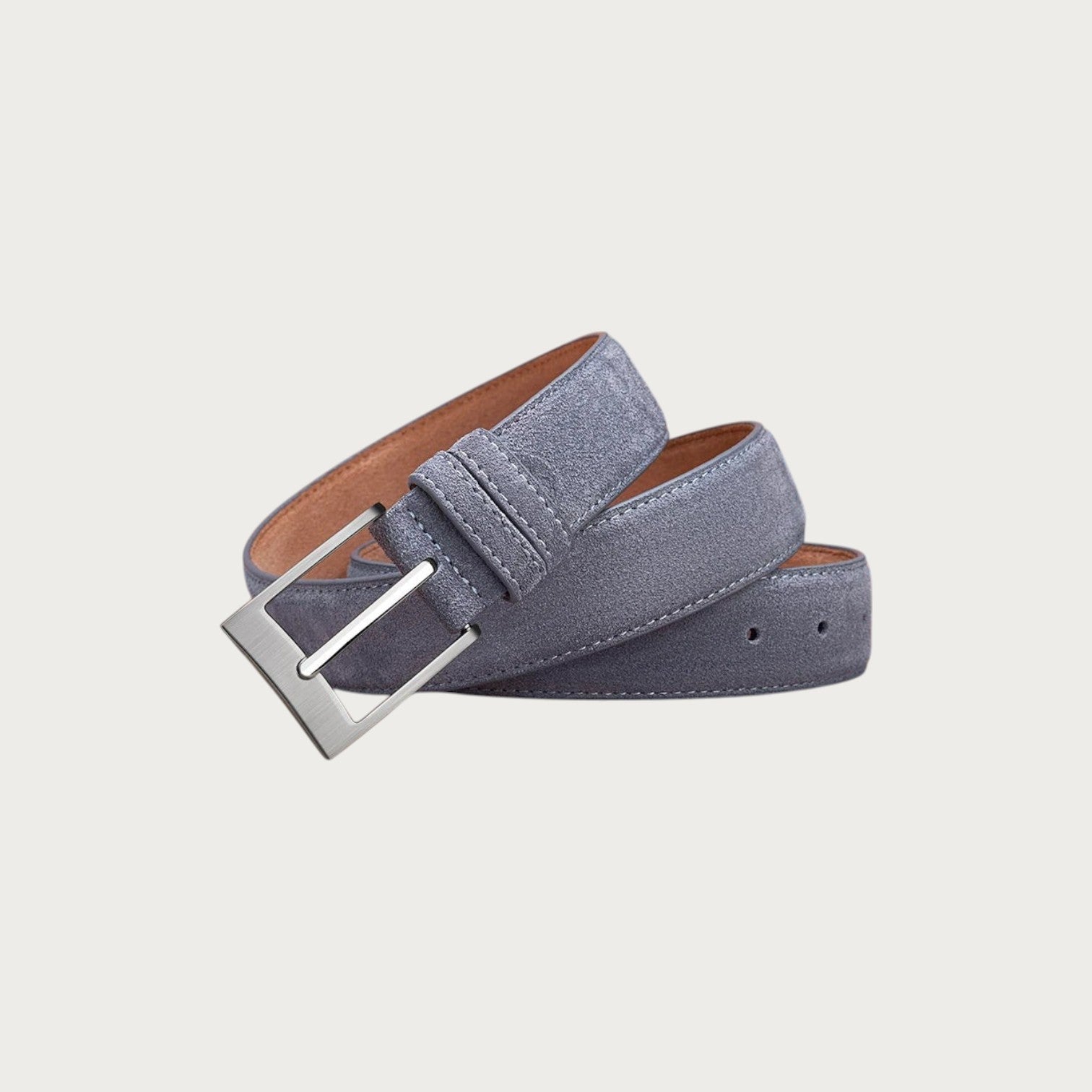Ceinture casual Ceintura Terni en suédine bleue avec boucle ardillon argentée rectangulaire Image