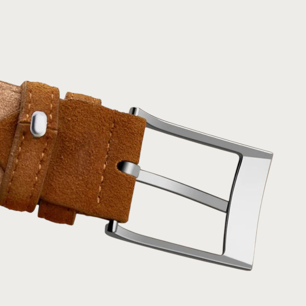 Ceinture casual Ceintura Terni en suédine marron avec boucle ardillon en alliage argenté