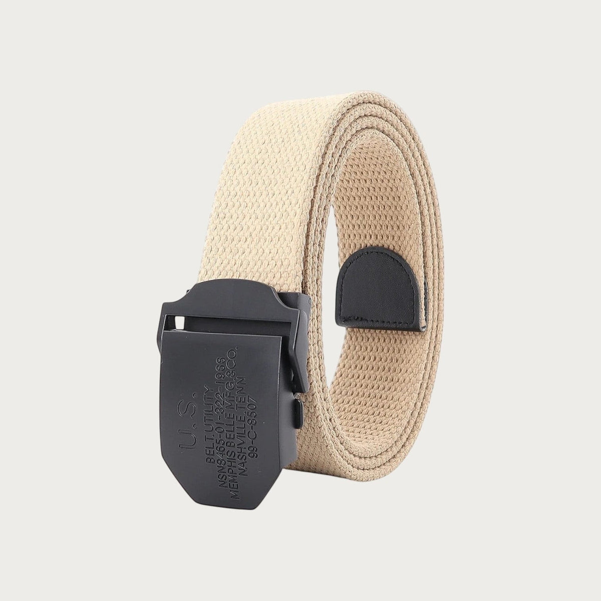 Ceintura ceinture tactique beige en toile avec boucle militaire noire en alliage style US