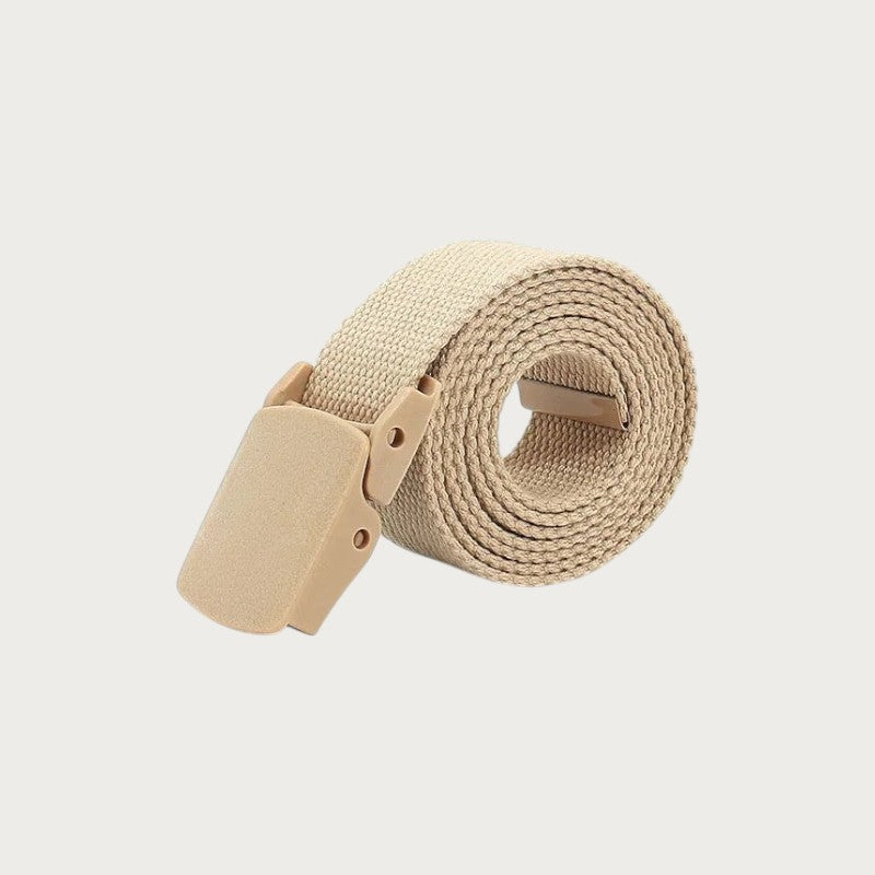 Ceintura ceinture tactique beige en toile pour enfant avec boucle en plastique légère et réglable