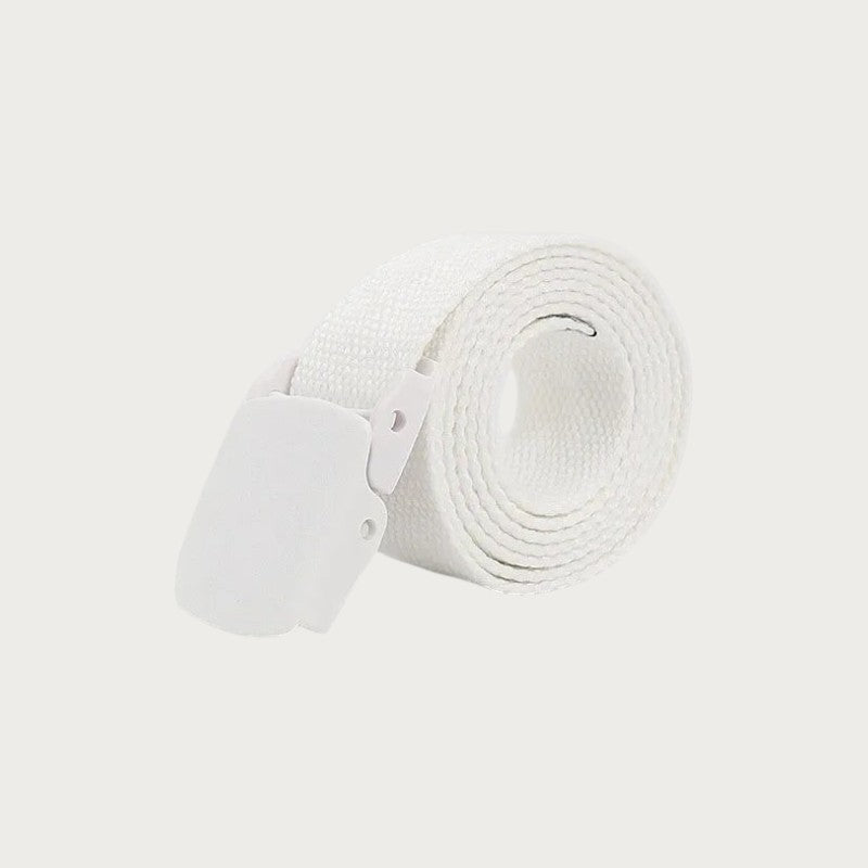 Ceintura ceinture tactique blanche en toile pour enfant avec boucle en plastique légère et ajustable