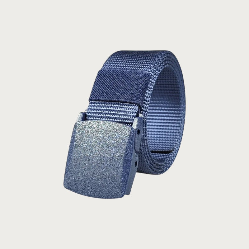 Ceinture tactique Ceintura en toile bleue avec boucle automatique en plastique pour un usage quotidien ou extérieur Image