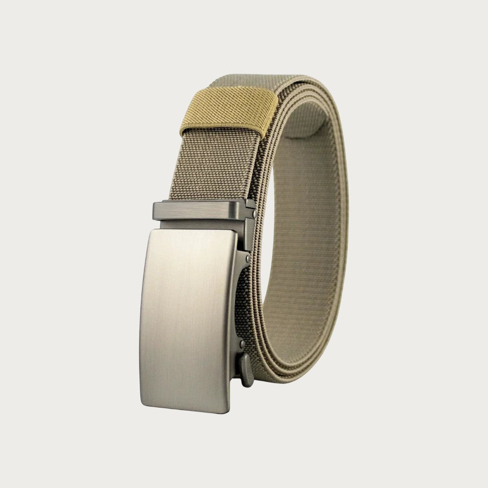 Ceintura ceinture tactique élastique beige avec boucle automatique en alliage métallique pour homme