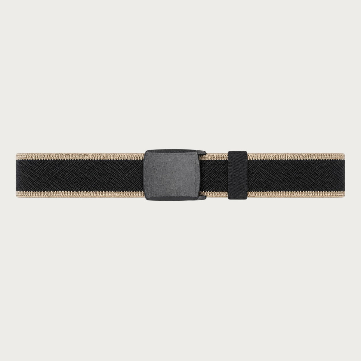 Ceintura ceinture tactique élastique noire et beige avec boucle en plastique robuste sans métal