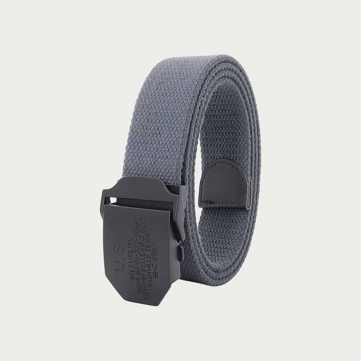 Ceintura ceinture tactique grise en toile robuste avec boucle militaire noire en alliage style US