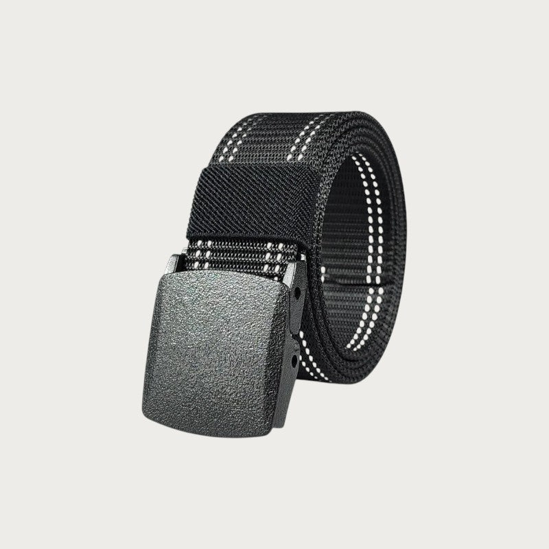 Ceinture tactique noire en nylon avec boucle automatique en plastique, style militaire pour homme et femme