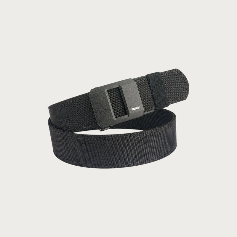 Ceinture tactique Ceintura Udine noire en toile de nylon robuste avec boucle automatique en alliage de zinc Image