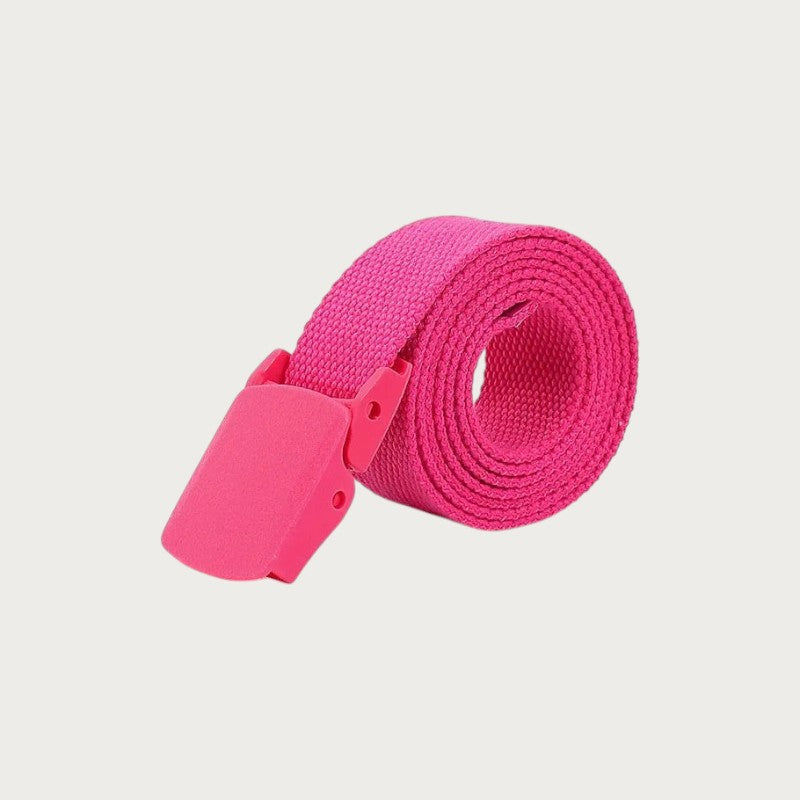 Ceintura ceinture tactique rose en toile pour enfant avec boucle en plastique légère et ajustable