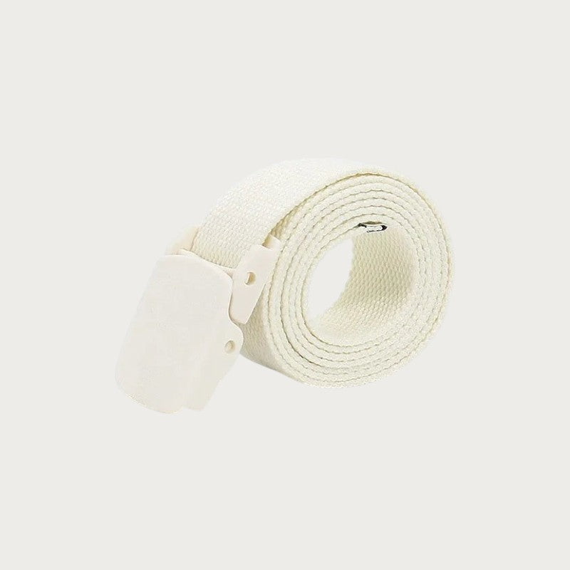 Ceintura ceinture tactique en toile blanche pour enfant avec boucle en plastique légère et réglable