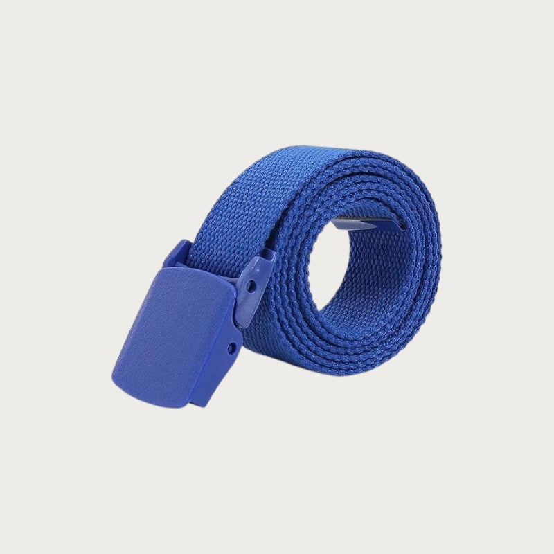 Ceintura ceinture tactique en toile bleue pour enfants avec boucle en plastique légère et ajustable