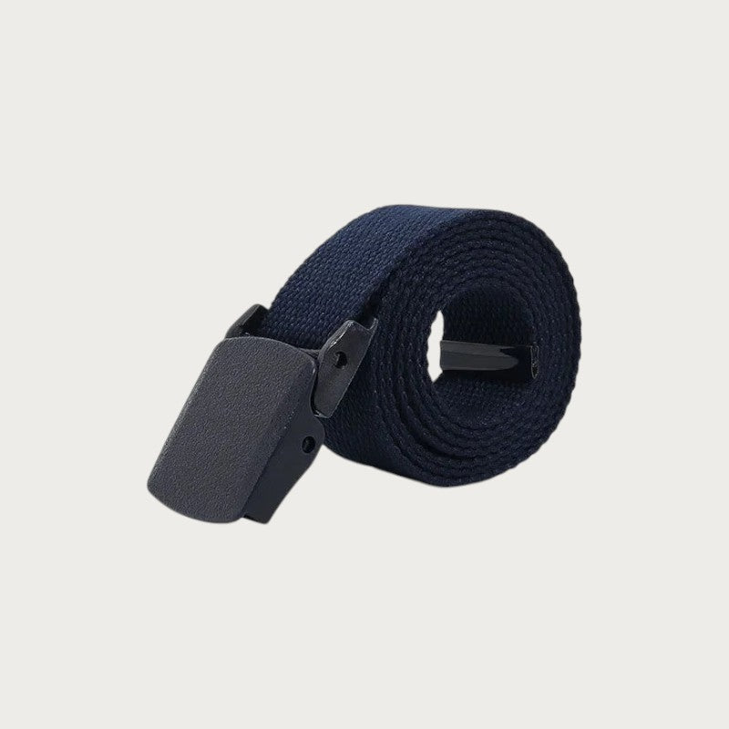 Ceintura ceinture tactique en toile bleu marine avec boucle réglable sans métal pour enfants et adultes