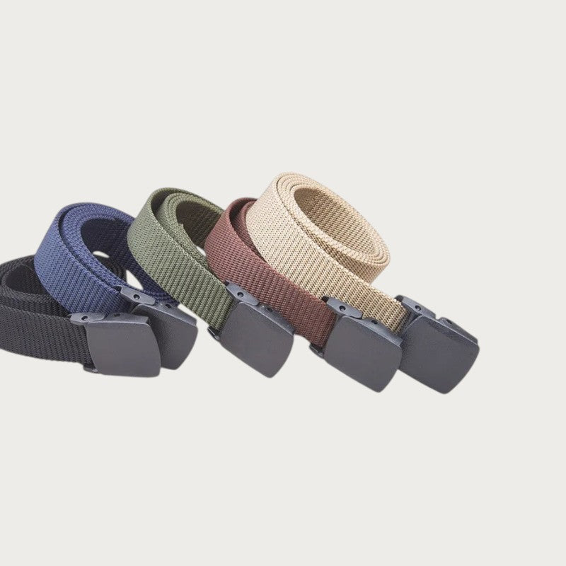 Ceintura lot de ceintures tactiques en toile avec boucle automatique en plastique, disponibles en plusieurs couleurs