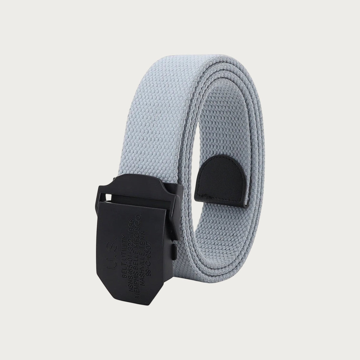 Ceintura ceinture tactique en toile grise avec boucle militaire noire ajustable pour un style décontracté