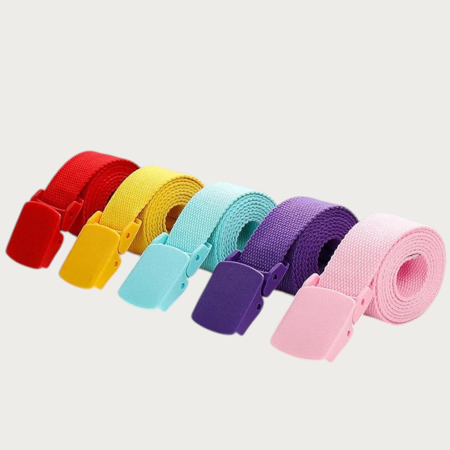 Ceintura ceinture tactique en toile multicolore avec boucle en plastique réglable pour enfants et adultes Image