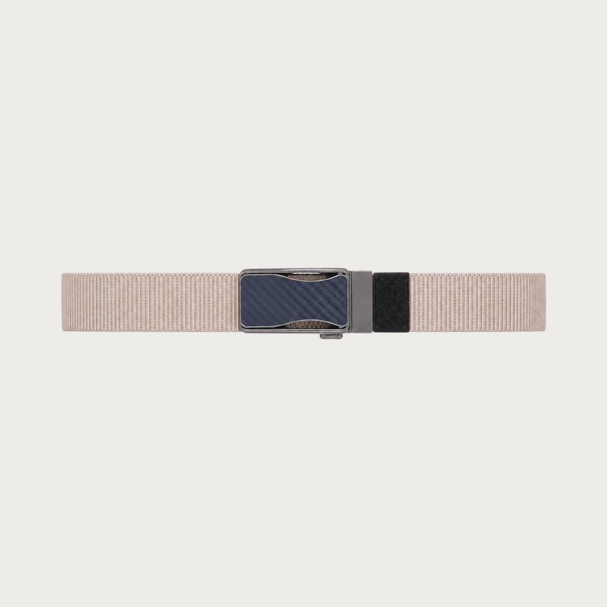 Ceinture réversible Ceintura en toile beige avec boucle plaque bleue rectangulaire pour homme