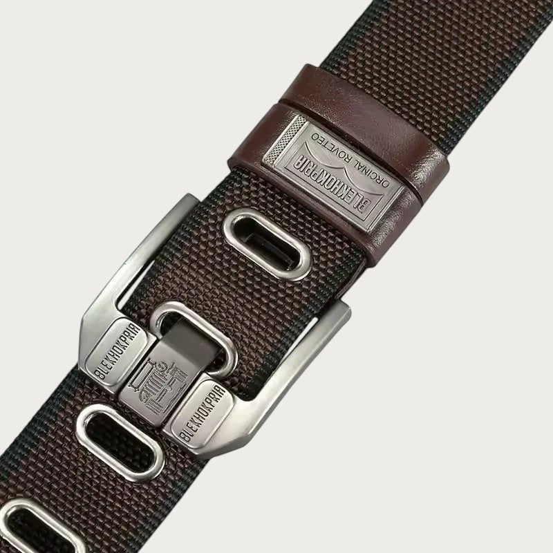 Ceintura ceinture homme en toile marron avec boucle ardillon métallique décorative style rétro décontracté