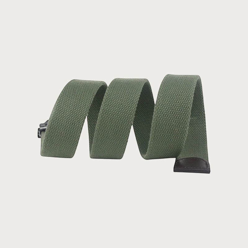 Ceinture en toile vert olive de style militaire avec boucle auto-bloquante, accessoire décontracté par Ceintura