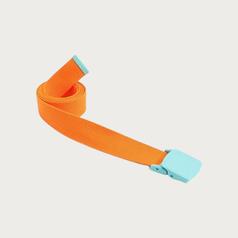 Ceintura ceinture tactique pour enfant en toile orange avec boucle en plastique bleu clair