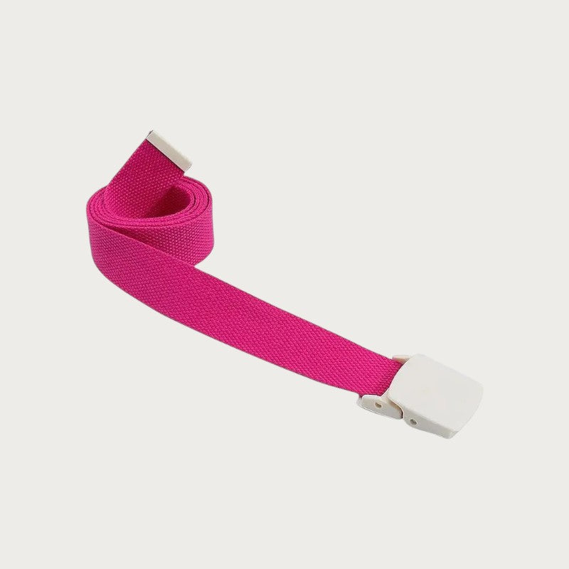 Ceintura ceinture tactique pour enfant en toile rose vif avec boucle en plastique blanc