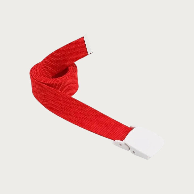 Ceinture tactique Ceintura rouge en toile pour enfant avec boucle en plastique blanc