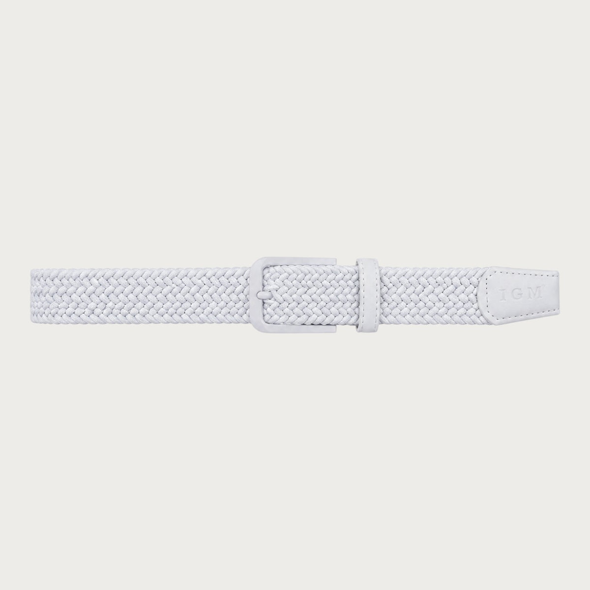 Ceintura ceinture tressée élastique blanche pour homme et femme, style décontracté avec boucle assortie