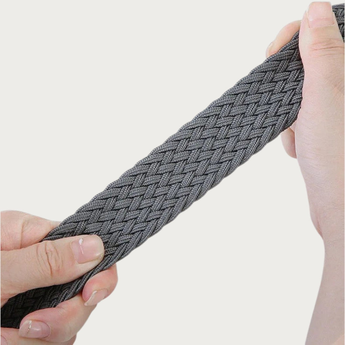 Ceinture tressée élastique grise Ceintura pour homme, sangle en toile extensible et résistante pour grande taille