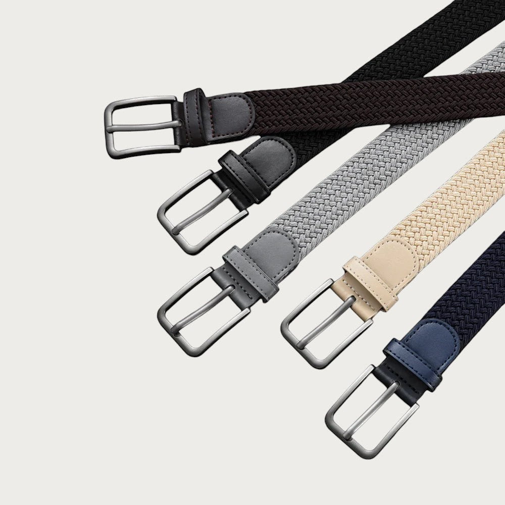 Ceintura ceinture tressée élastique pour homme disponible en plusieurs coloris avec boucle métallique classique
