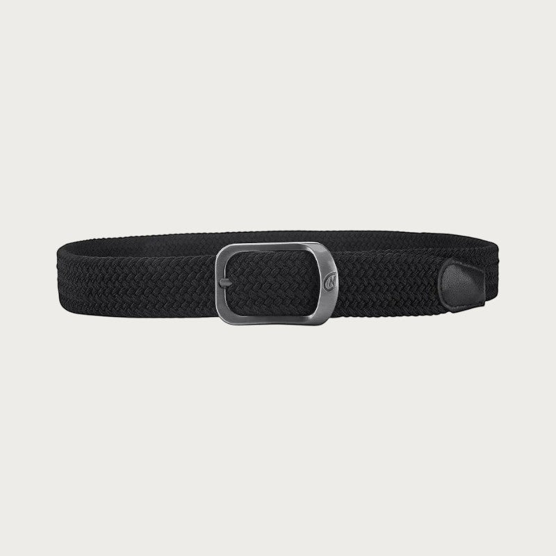 Ceintura ceinture tressée élastique noire unisexe avec boucle ardillon en alliage pour un style décontracté
