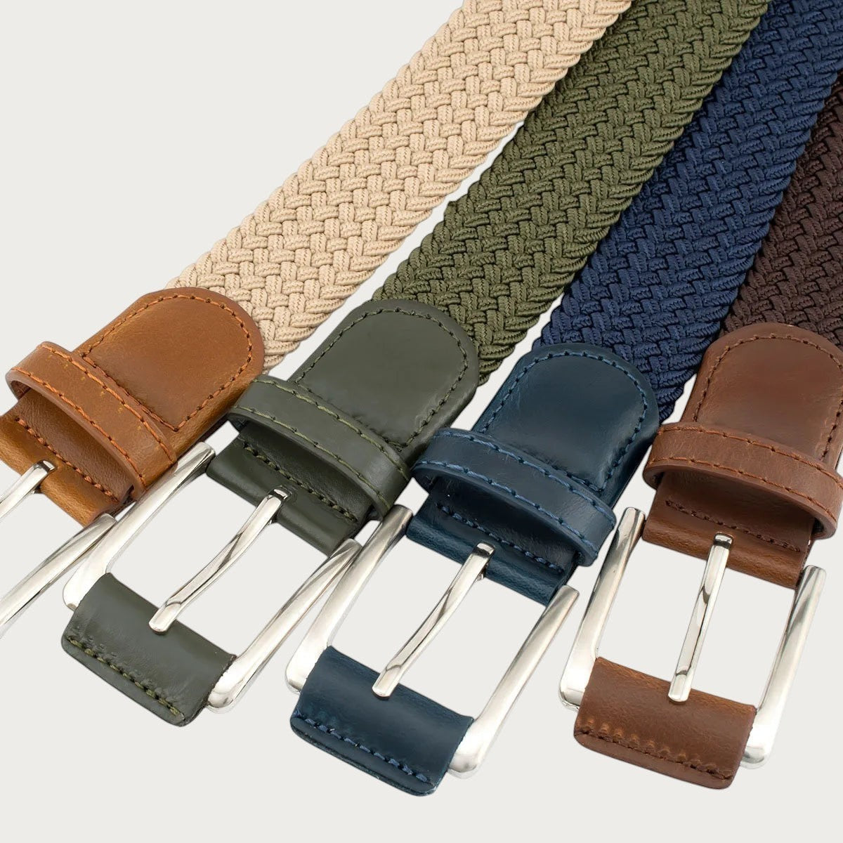 Ceintures tressées élastiques Ceintura pour homme en nylon avec boucle à ardillon, disponibles en plusieurs coloris.