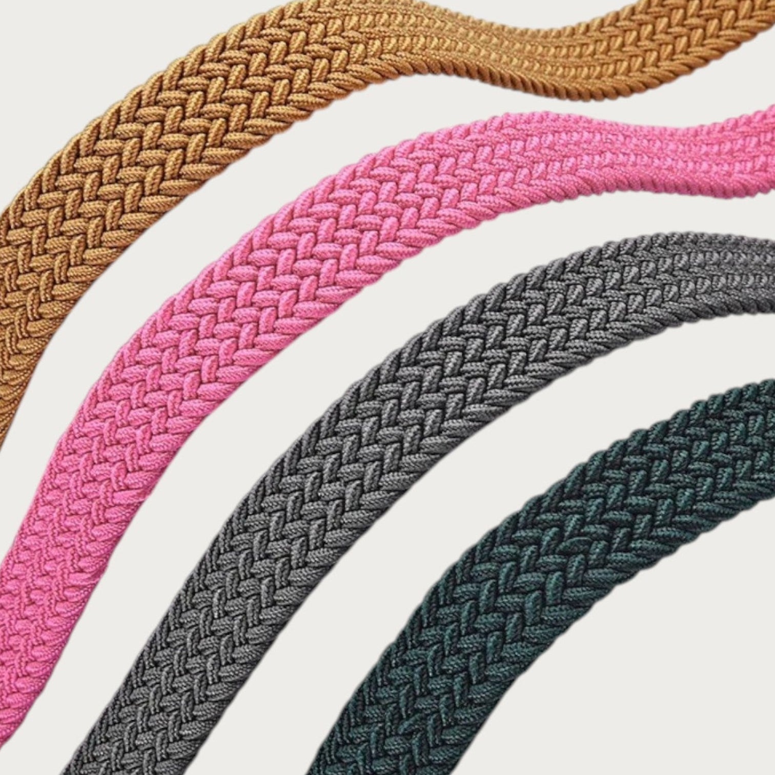 Ceintura ceintures tressées élastiques en nylon pour femmes, disponibles en plusieurs couleurs, style décontracté. Image