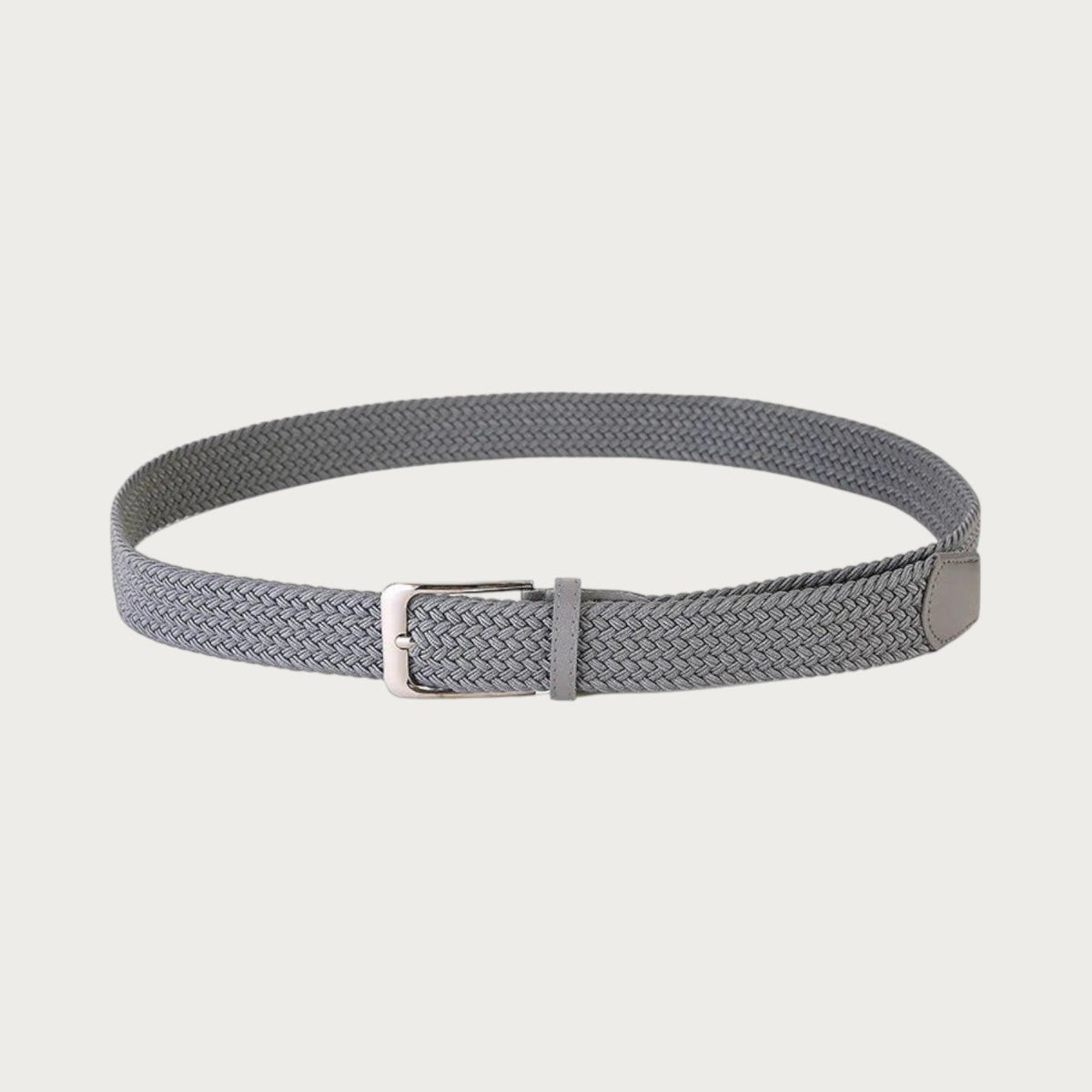 Ceinture tressée grande taille Ceintura grise en toile élastique avec boucle à ardillon métallique