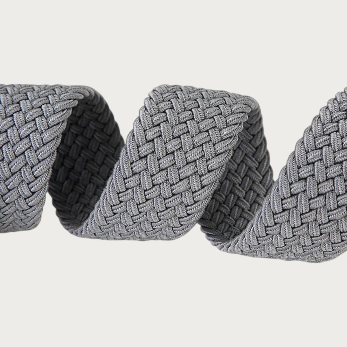 Ceinture tressée élastique grise Ceintura pour homme, sangle en toile souple et robuste pour grande taille
