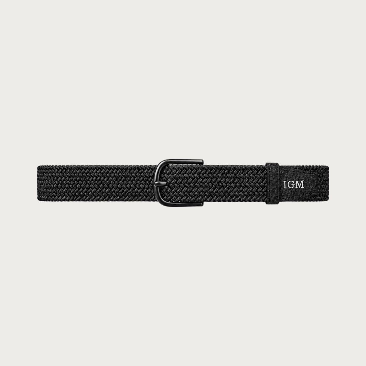 Ceinture tressée élastique noire pour homme de la marque Ceintura avec boucle métallique assortie et finition élégante
