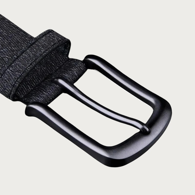 Ceinture tressée élastique noire pour homme avec boucle ardillon en métal noir de la marque Ceintura