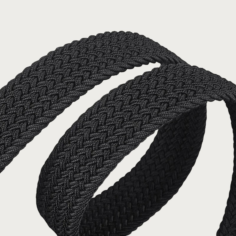 Ceinture tressée élastique noire Ceintura en toile pour un style décontracté et ajustable sans trous